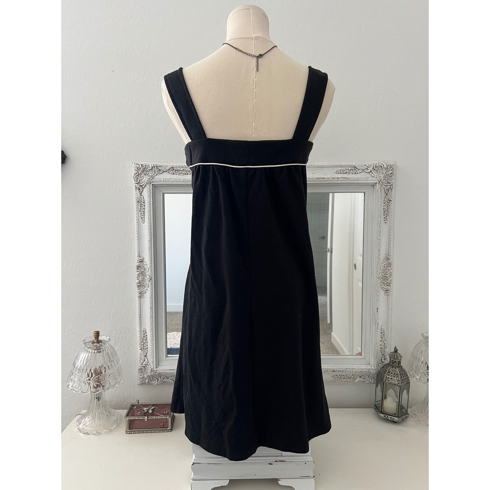 vintage black & white babydoll mini dress with cute buttons and mini pockets - Picture 5 of 6